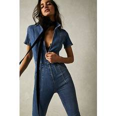 Free People Jayde Flare Jumpsuit in Blue. M, S, XS