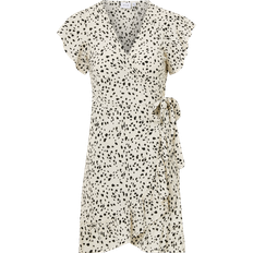 Vila Fini Wrap S/S Short Dress - Off White