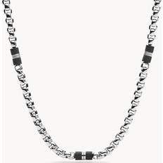 Fossil JF03314040 Stainless Steel Black Marble Necklace A97119