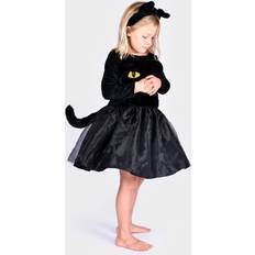 Den Goda Fen Kostüm Up Schwarzes Katzenkleid Schwarz 4-6 Jahre 104-116 Kostüm