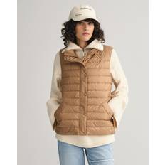 Beige Vests Gant Lightweight Recycled Polyester Down Gilet