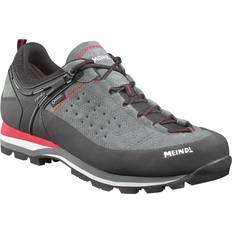 Meindl 43 ½ - Men Hiking Shoes Meindl Walking Boots Literock GTX Granite/Rouge for Grey