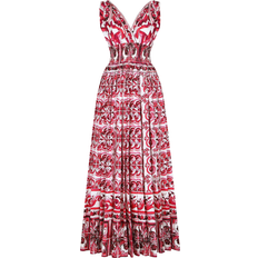 3XL Dresses Dolce & Gabbana Majolica Poplin Maxi Dress - Pink