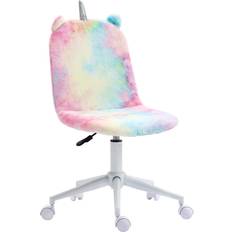 Silver/Chrome Office Chairs Vinsetto Fluffy Unicorn Office Chair 88cm