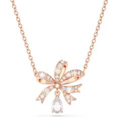 Swarovski Volta Rose Gold Plated Bow Necklace 5656741