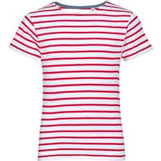 Sol's Kid's Miles Round Neck Striped T-shirt - White/Red (01400-987)