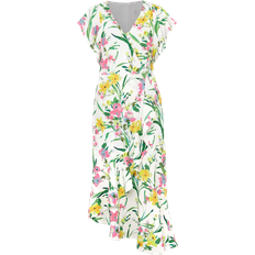 Phase Eight Evelin Printed Frill Hem Dress - Ivory/Multi