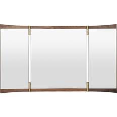 GUBI Vanity 3 Walnut-brass Wall Mirror