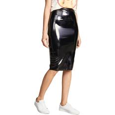 Commando Womens Black High-waisted Stretch-patent Midi Skirt