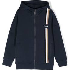 HUGO BOSS Kidswear hooded jacket kids Cotton/Polyester/Cotton/Spandex/Elastane Blue