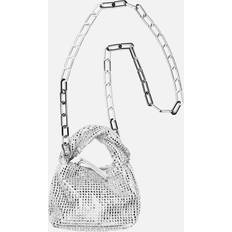 Stine Goya Ziggy 1889 Micro Embellished Mesh Hobo Bag Silver