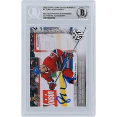 Upper Deck Juraj Slafkovsky Montreal Canadiens Autographed 2022-23 Game Dated Moments Rookie Debut #1 Fanatics Witnessed Authenticated Card