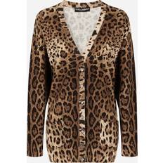 Brown - Women Cardigans Dolce & Gabbana Leopard-print cashmere cardigan