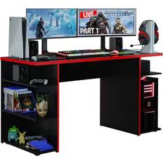 Madesa Gaming Computer Desk - Black/Red