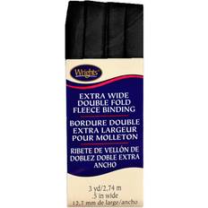 Wrights 1/2" Black Extra Wide Double Fold Fleece Binding 3 Yards"