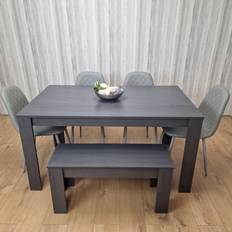 Kosy Koala Diamond Stitched Dark Grey Dining Set 80x140cm 6pcs