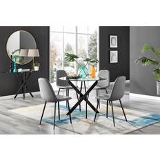 Furniturebox Novara Black Leg Round Kitchen Chair