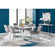 Furniturebox Kylo White High Gloss Dining Set