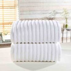 Rapport Furnishings 550 gsm Ribbed Bath Towel White