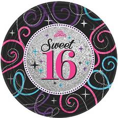 Amscan Paper Prismatic Sweet Sixteen Party Plates Pack of 8