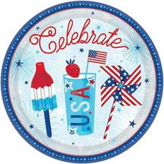 Amscan USA Celebration Paper Party Plates Pack of 8