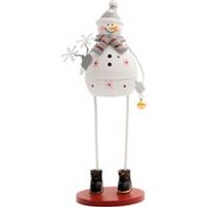 Metal Figurines Netagon Festive Standing Metal Christmas Decoration- Snowman Figurine