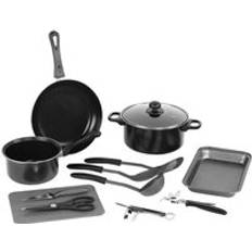 Gr8 Home Black 12 Pot Starter Cookware Set with lid