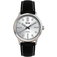 Reign Henry Automatic Canvas-Overlaid Leather-Band with Date