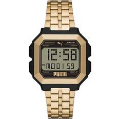 Puma Wrist Watches Puma Wristwatch remix p5052 golden digital chrono dual time