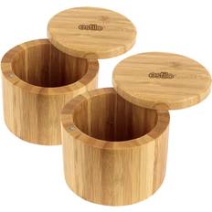 Estilo Natural Bamboo Salt Spice Box Lid Kitchen Container