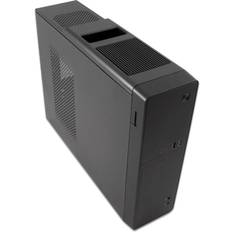 Coolbox T310 PC-Gehäuse, Micro-ATX, schmal, mit 300 SBZ, USB-C, USB 3.0 und SD-Kartenleser, unterstützt Low Profile Grafikkarte, Convertible: vertikale oder horizontale Platzierung, Schwarz
