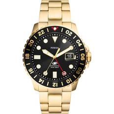 Fossil Men Blue GMT Gold-Tone