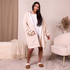 Sienna Zip Up Oversized Fleece Blankets Natural