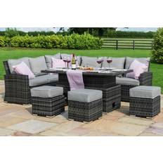 Maze Rattan Kingston Corner Outdoor Lounge Set, 1 Table incl. 2 Sofas