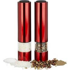 Red Spice Mills Relaxdays Electrical Pepper Set Spice Mill