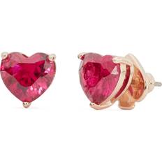 Kate Spade Heart Gold-Plated Cubic Zirconia Earrings Red