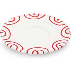 Ceramic - Red Saucer Plates Rotgeflammt Unterteller, Kaffee Gourmet 16cm Platte