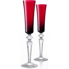 Baccarat Nuits Red Flutissimos, Set of 2 Champagne Glass