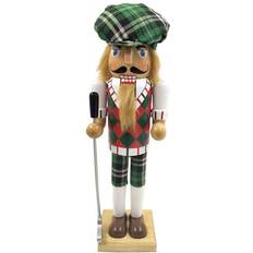 Santa's Workshop Green Plaid Golfer Nutcracker