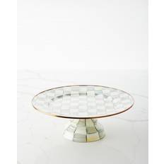 Mackenzie-Childs Check Enamel Pedestal Serving Dish