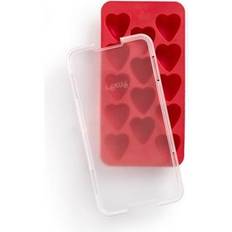 Red Ice Cube Trays Lékué Heart Shapes Silicone Ice Cube Tray