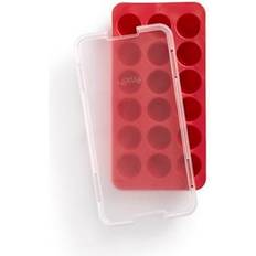 Red Ice Cube Trays Lékué Round Shapes Silicone Ice Cube Tray