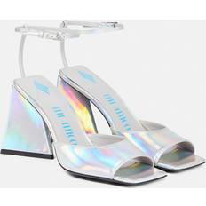 The Attico Silver Piper Heeled Sandals 002 Silver IT