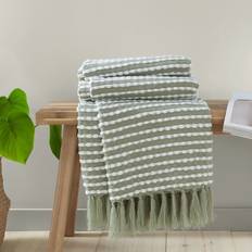 Blankets Catherine Lansfield Stab Stitch Textured Blankets Green