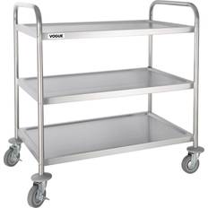 Vogue Steel 3 Tier Clearing Trolley Table