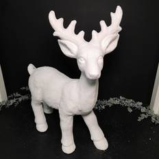 Koopman Tall Standing Reindeer With Snow Decoration