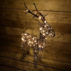 Brown Christmas Lights Kaemingk 60cm Wicker Reindeer Christmas Lamp