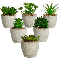 Juvale 6 Pack Succulents, 2.7 to 4 Cactus Artificial Plant