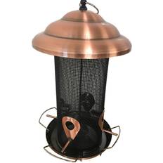 Selections Set of 2 Copper Style Extra Large Hanging Metal Bird Seed Feeder with