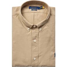 Polo Ralph Lauren Beige Shirts Polo Ralph Lauren Mens Surrey Tan Logo-embroidered Regular-fit Stretch-cotton Shirt